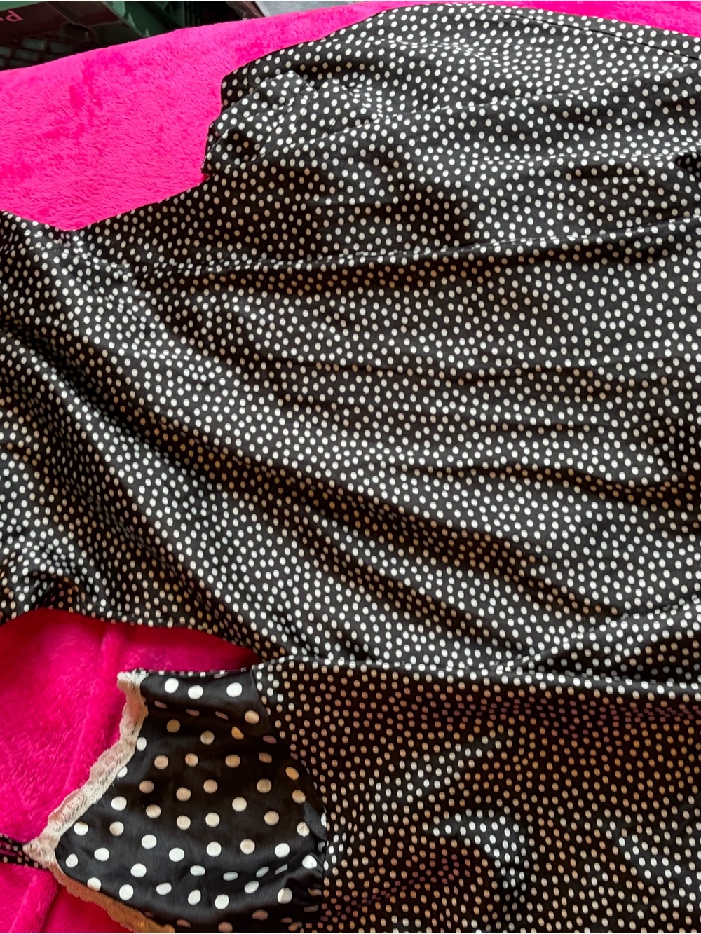 Gilligan & O'Malley Black and White Polka Dot Lace-Trim Sleep Set - Picture 5 of 9